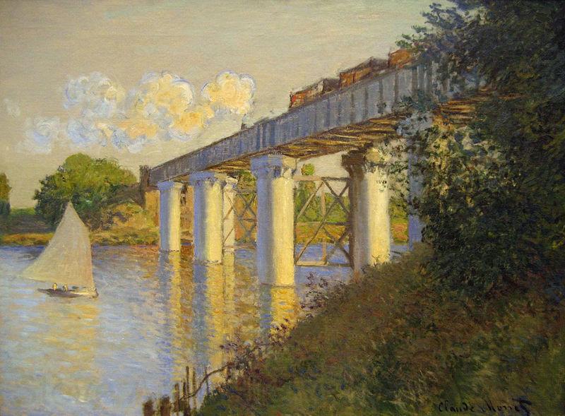 Claude Monet The Railway Bridge at Argenteuil Spain oil painting art
